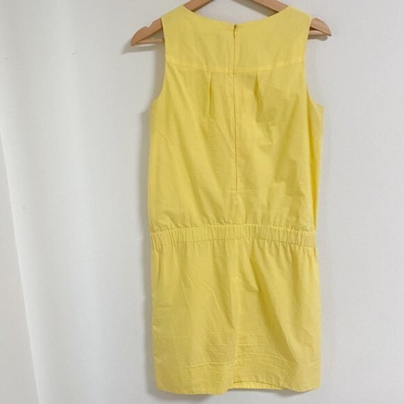 Vince yellow 100% cotton sleeve less straight cut dress - Picture 9 of 10